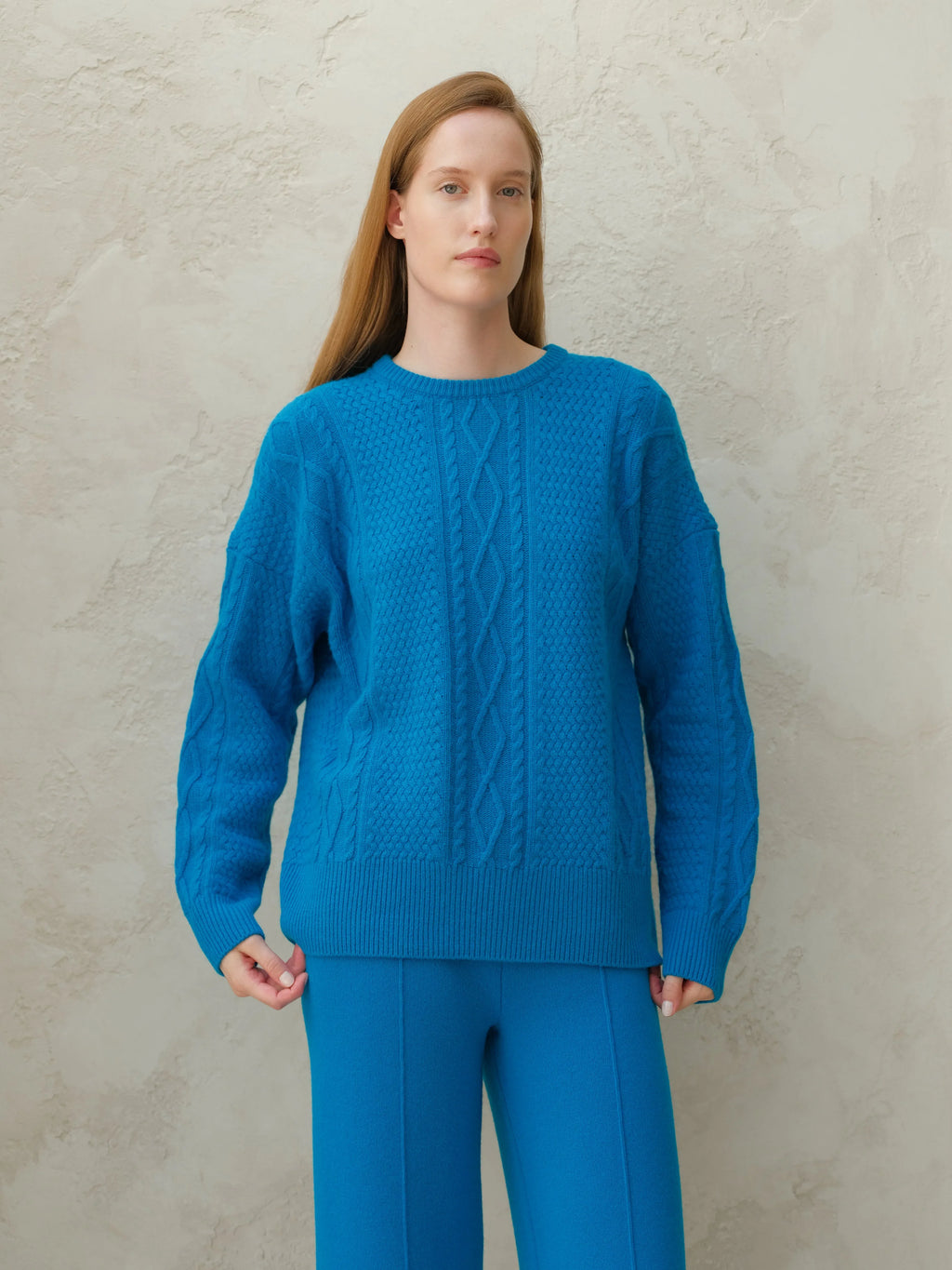 Maglione girocollo Cashmere Mix Fisherman - Nibe Clothing