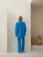 Cashmere Mix Solid Maxi Turtleneck Sweater