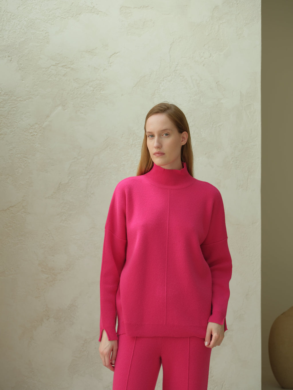 Maxi turtleneck sweater in cashmere blend