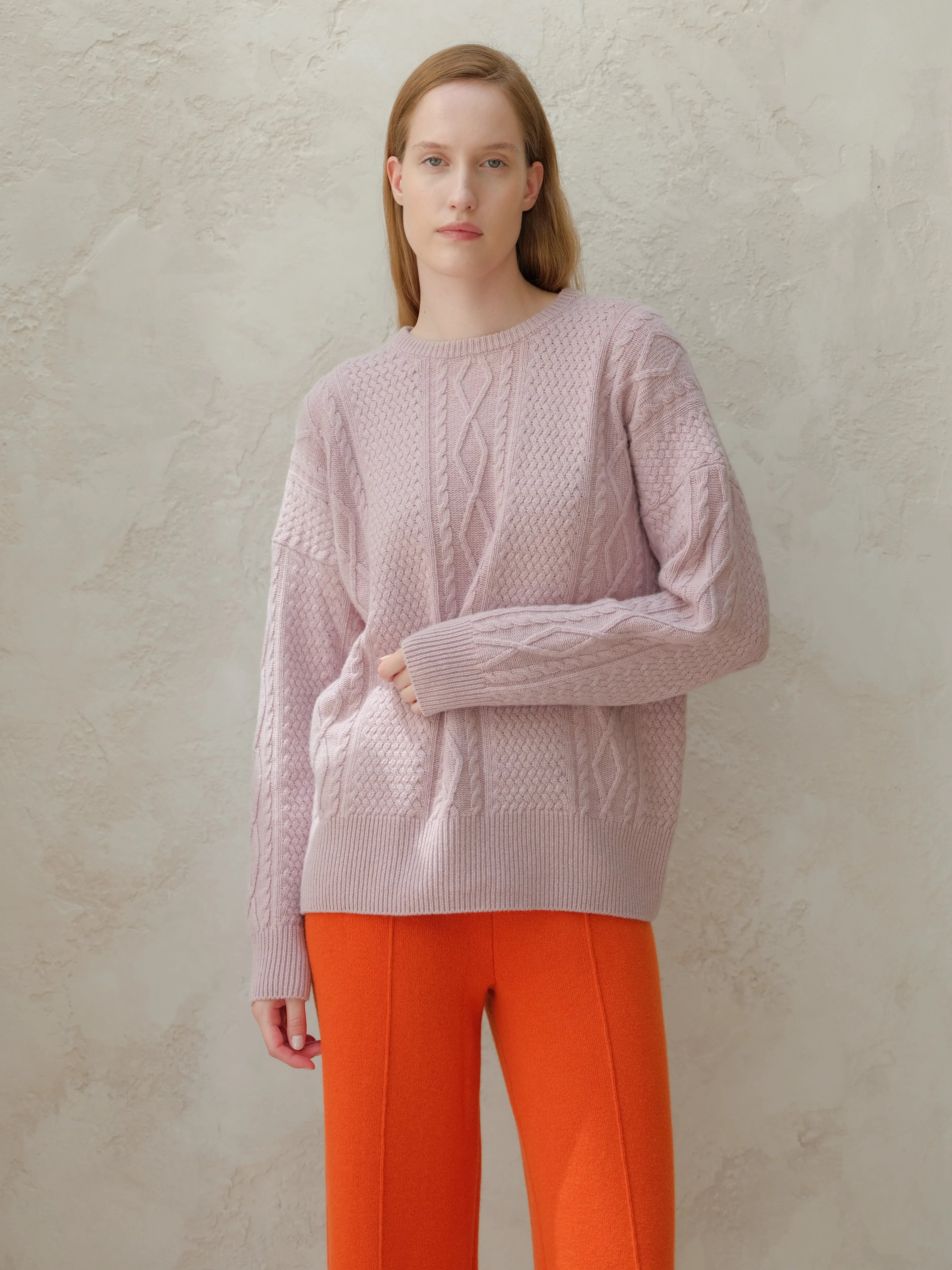 Maglione girocollo Cashmere Mix Fisherman - Nibe Clothing