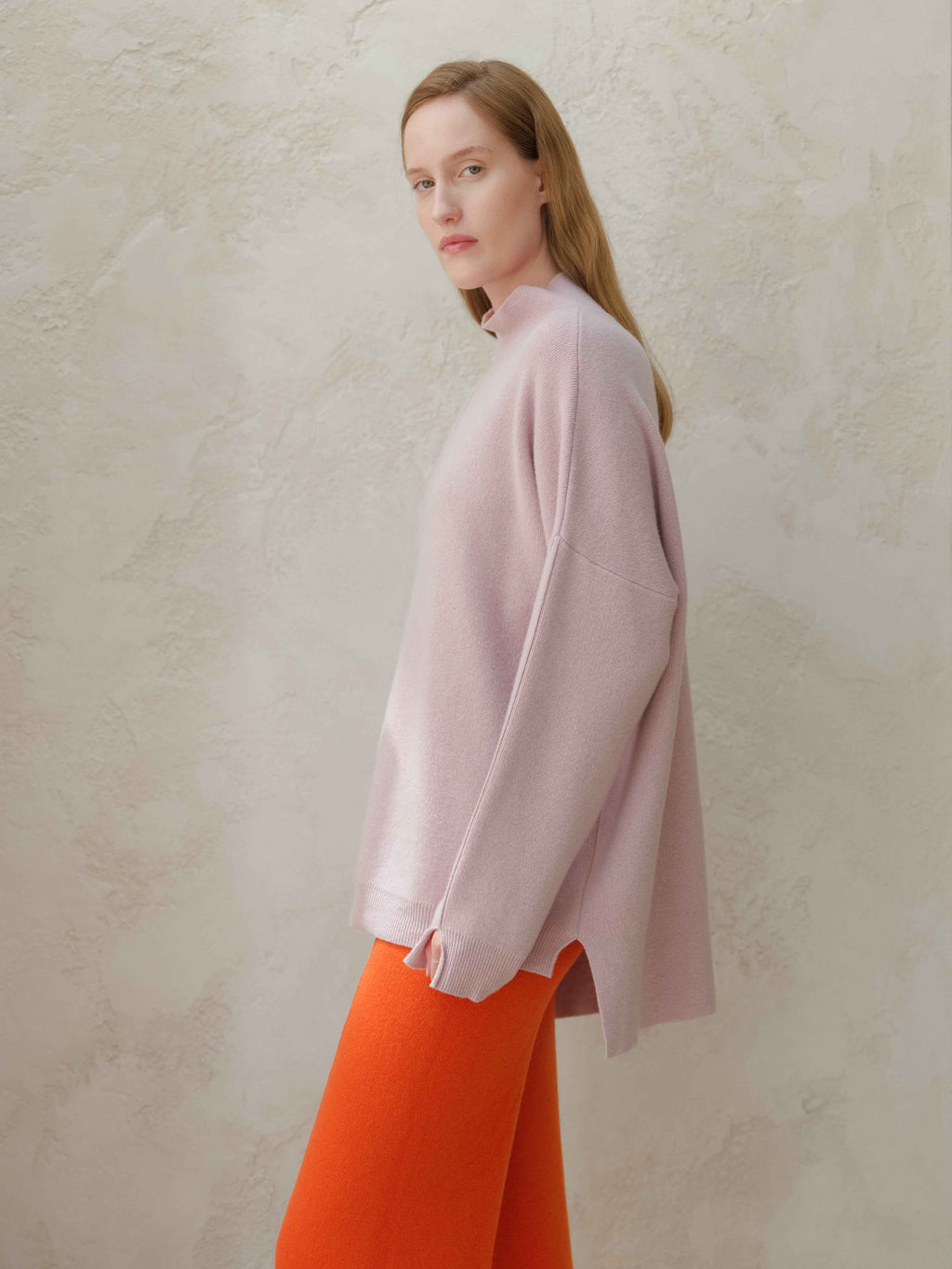 Cashmere Mix Solid Maxi Turtleneck Sweater