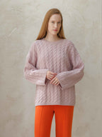 Maxi Cable-Knit Sweater in Cashmere Mix