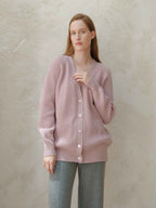 Cashmere Mix Long Ribbed Cardigan