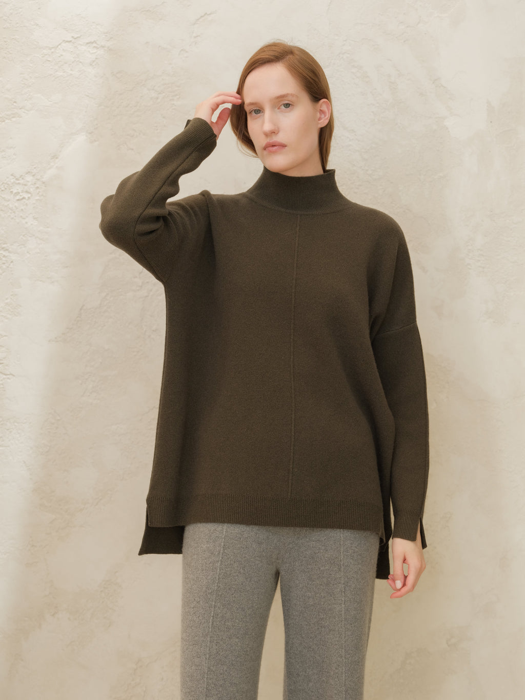Maglione dolcevita maxi in misto cashmere