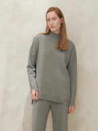 Maxi turtleneck sweater in cashmere blend