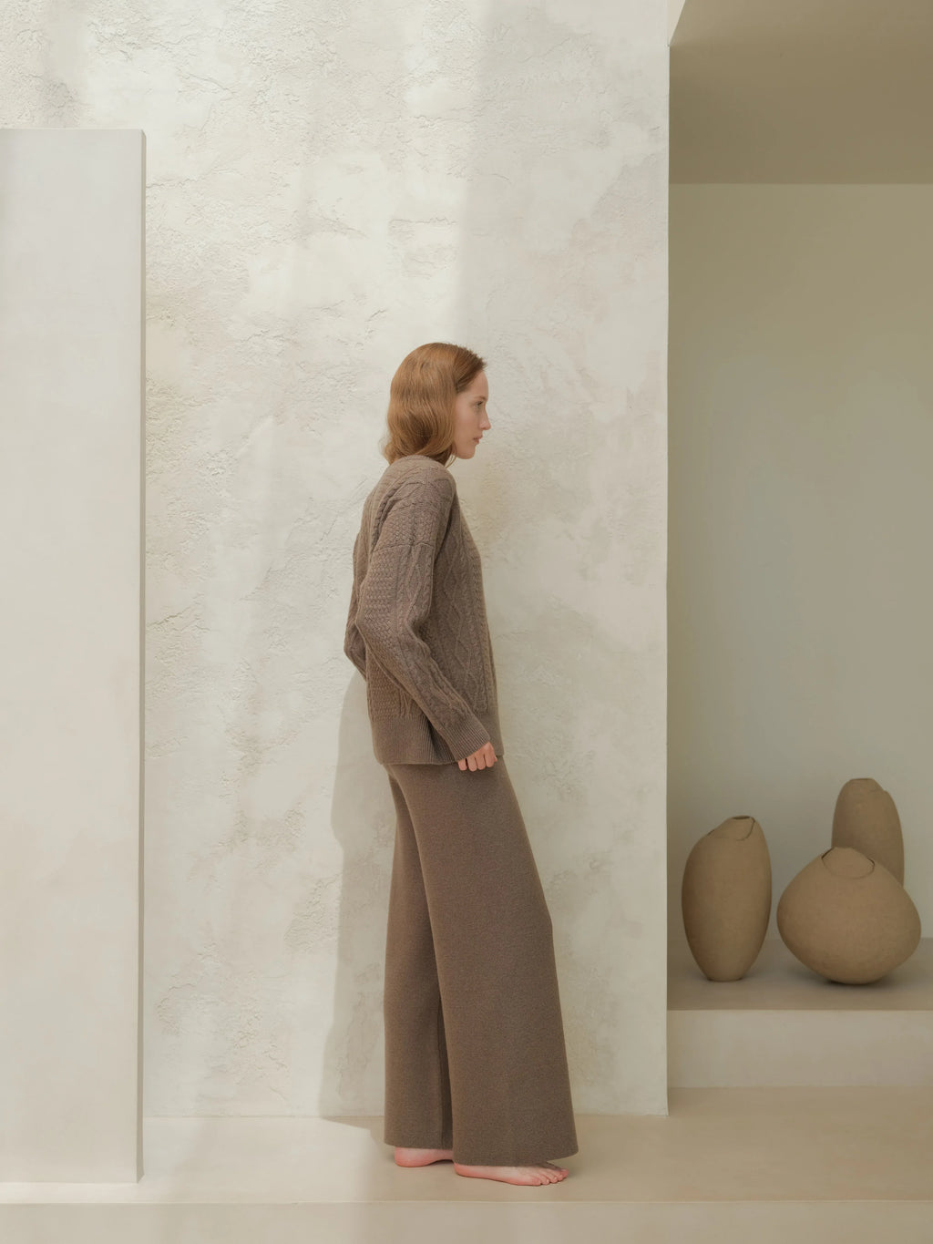 Maglione girocollo Cashmere Mix Fisherman - Nibe Clothing