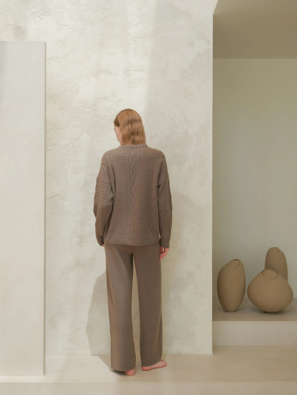 Maglione girocollo Cashmere Mix Fisherman - Nibe Clothing