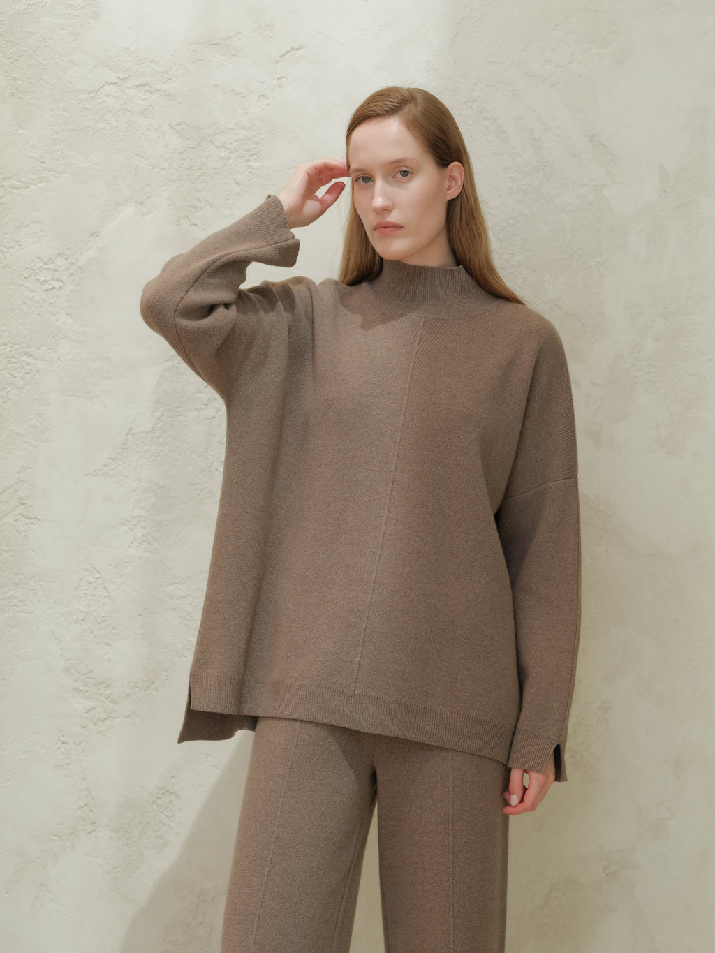 Maxi turtleneck sweater in cashmere blend