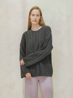 Maxi Cable-Knit Sweater in Cashmere Mix