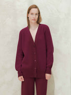 Cashmere Mix Long Ribbed Cardigan