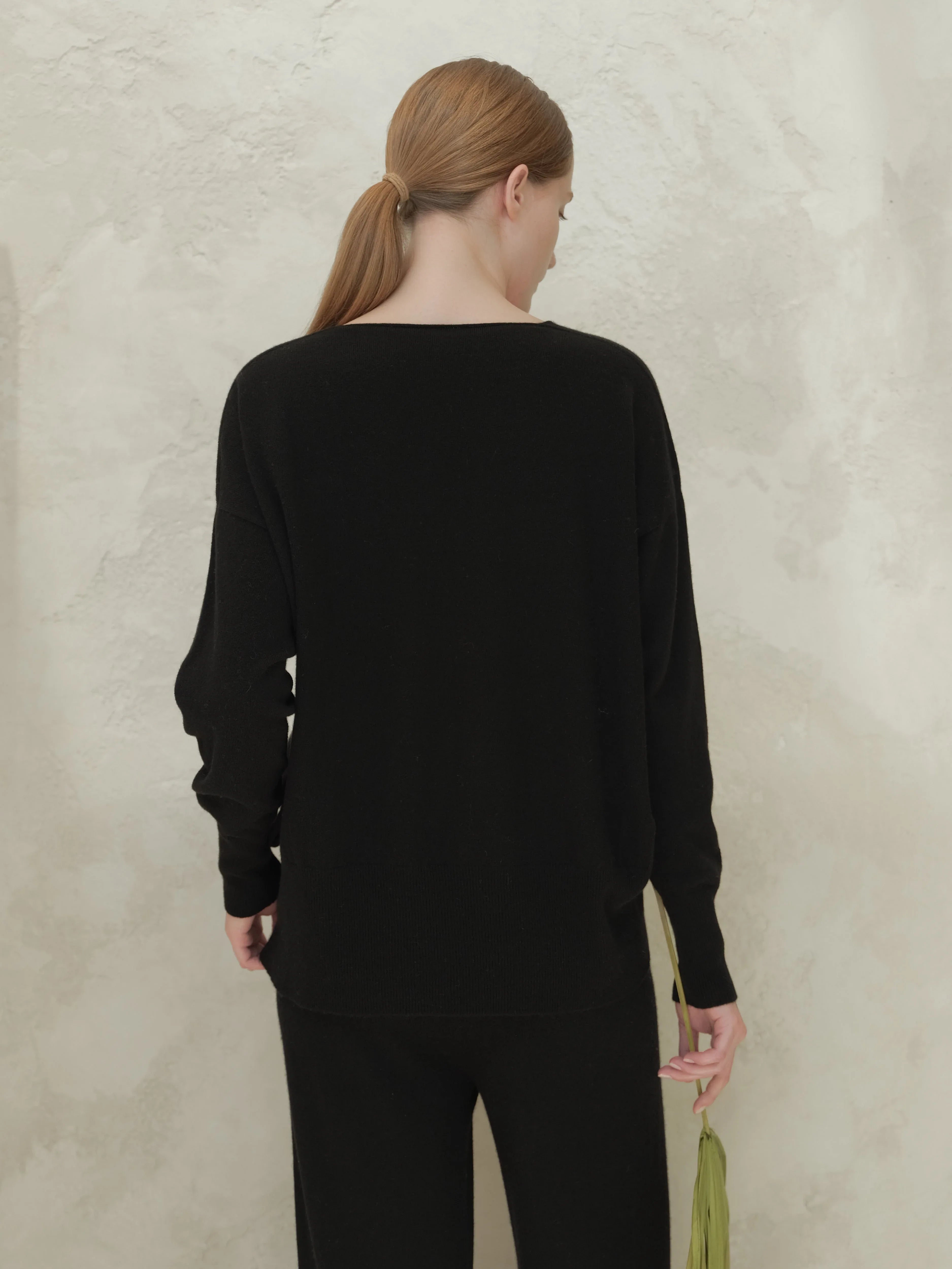 Maglione Cashmere Mix Maxi V-Neck - Nibe Clothing