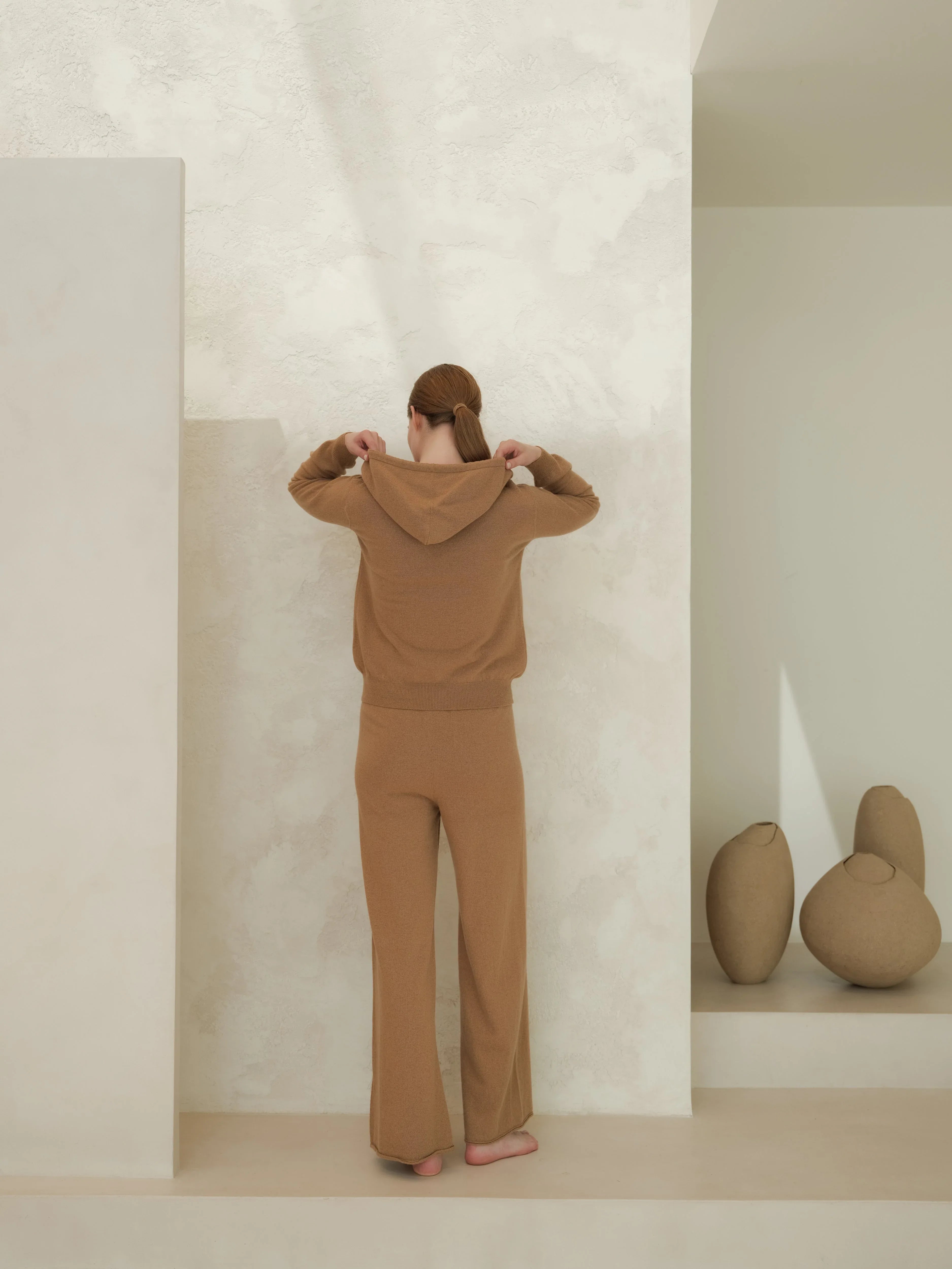 Pantaloni Cashmere Mix Wide Legged (3D-Knit) - Nibe Clothing