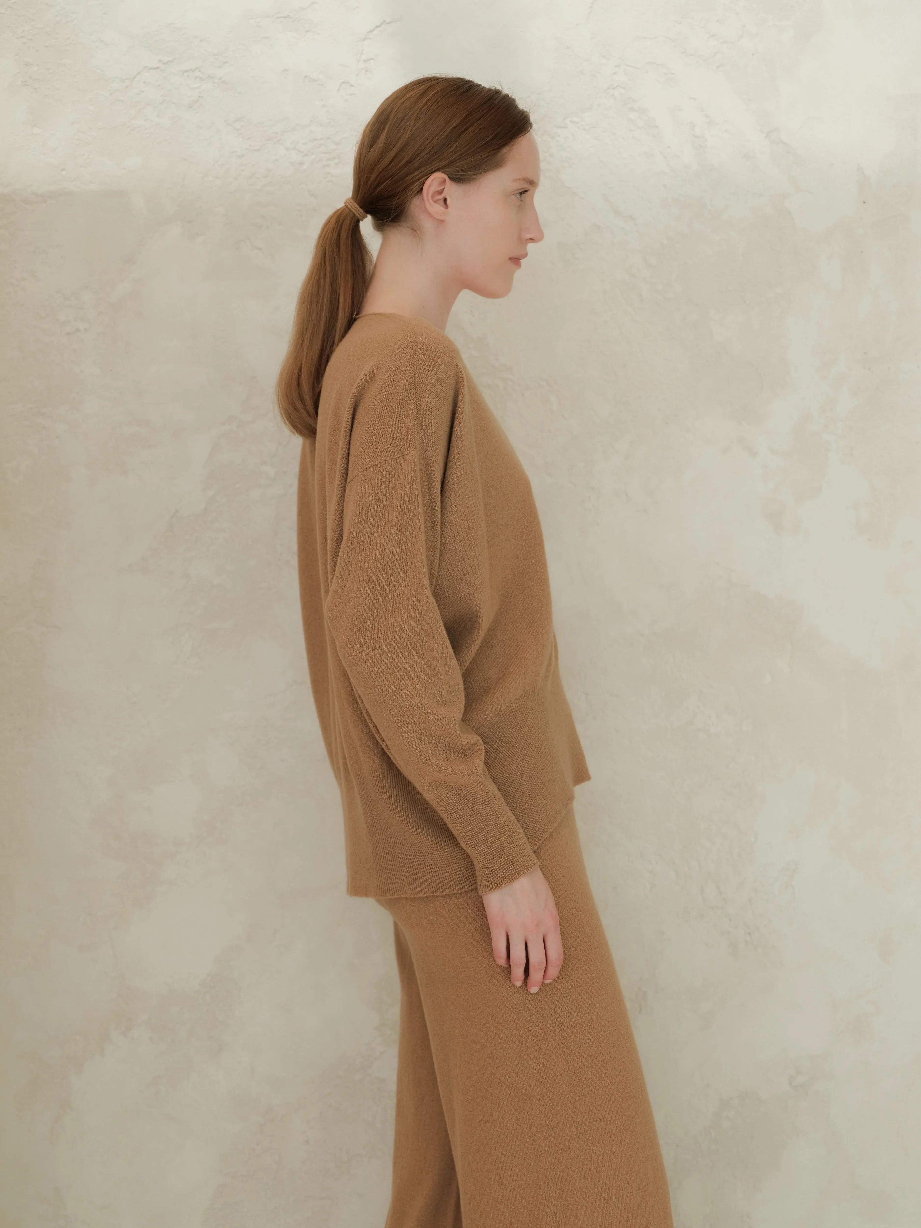 Maglione Cashmere Mix Maxi V-Neck - Nibe Clothing