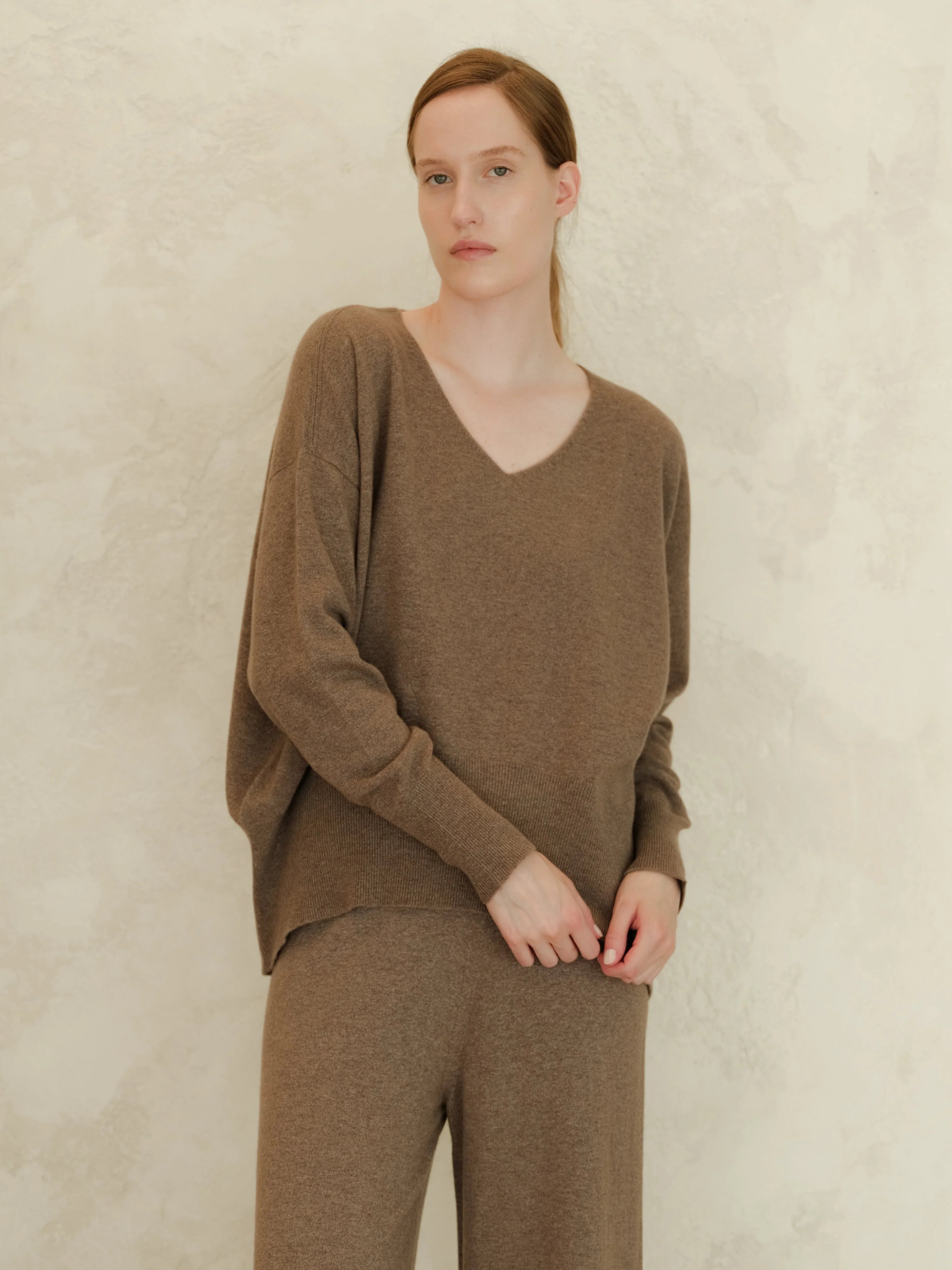 Maglione Cashmere Mix Maxi V-Neck - Nibe Clothing