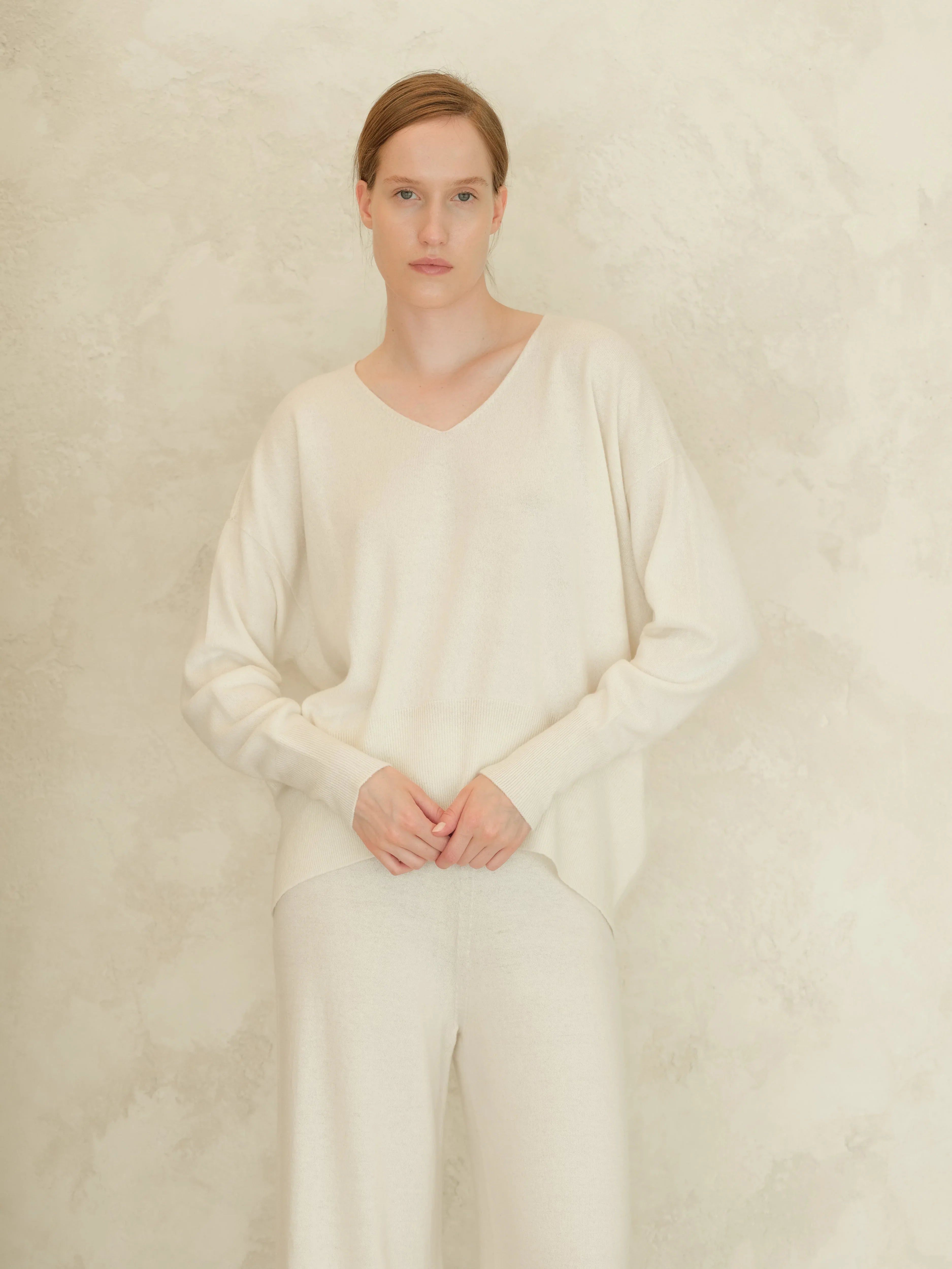 Maglione Cashmere Mix Maxi V-Neck - Nibe Clothing