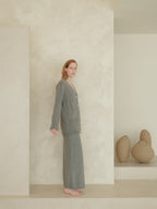 Cardigan maxi con scollo a V in misto cashmere