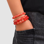 Set di 3 bracciali con perle decorative
