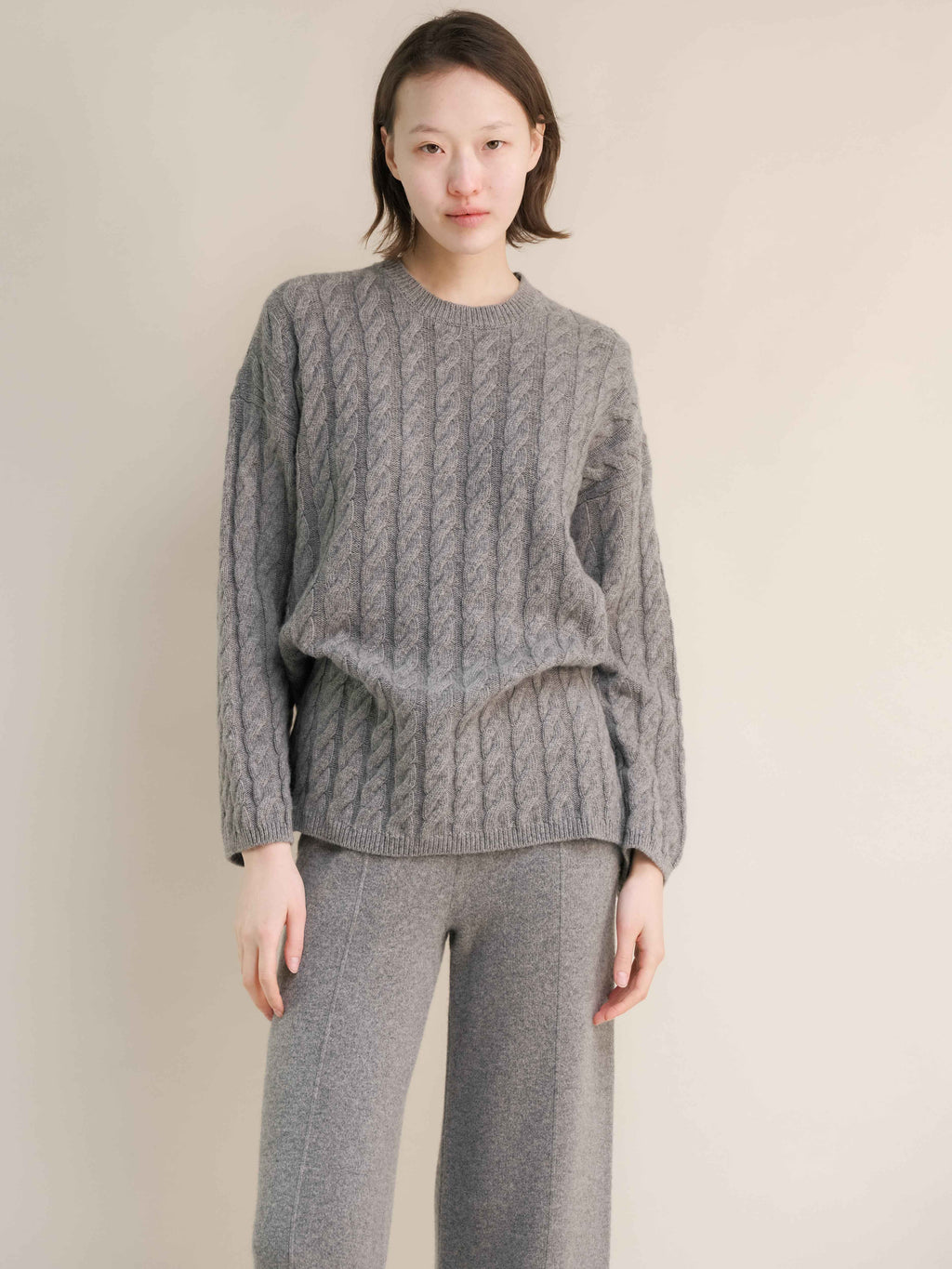 Maxi Cable-Knit Sweater in Cashmere Mix