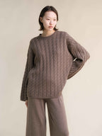 Maxi Cable-Knit Sweater in Cashmere Mix