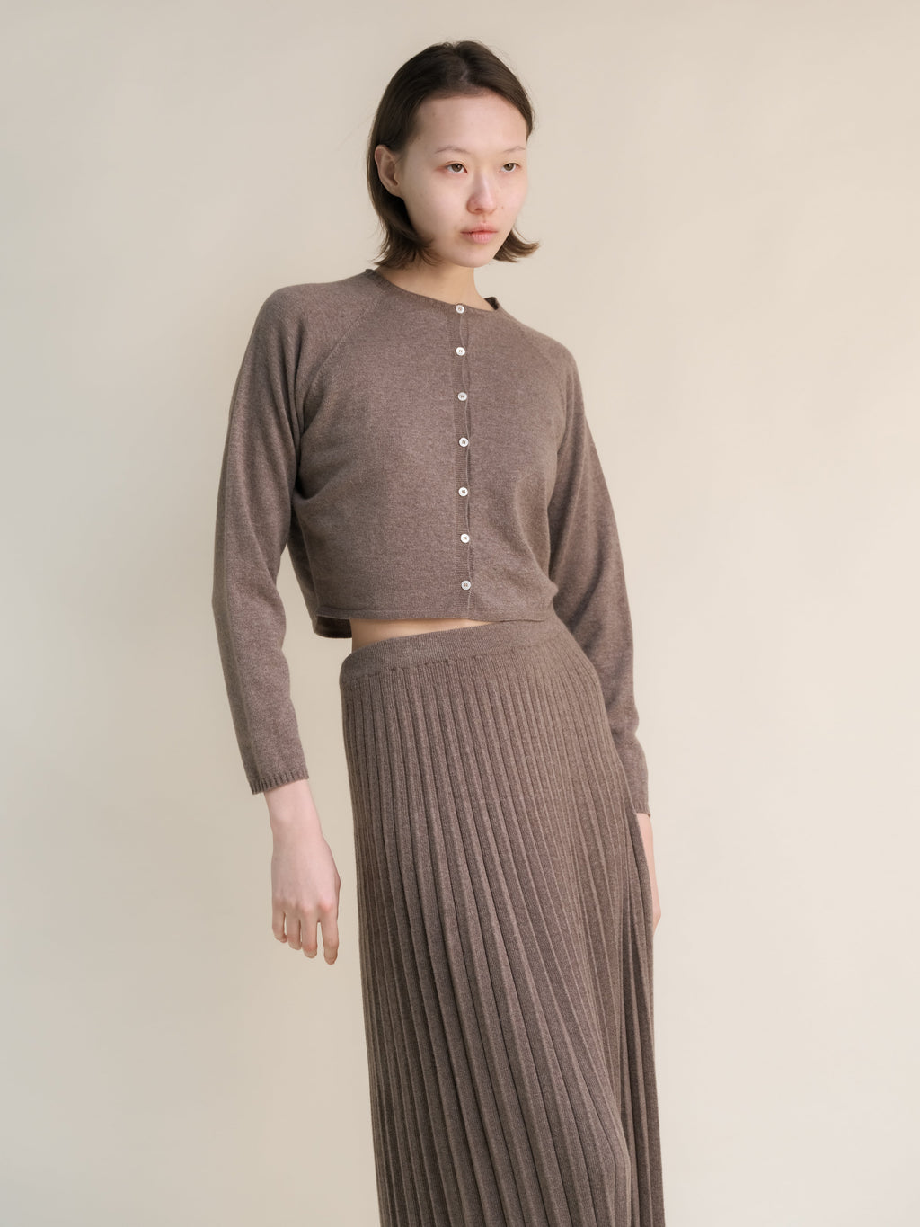 Cardigan corto in misto cashmere (3D-Knit)