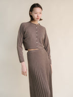 Cardigan corto in misto cashmere (3D-Knit)