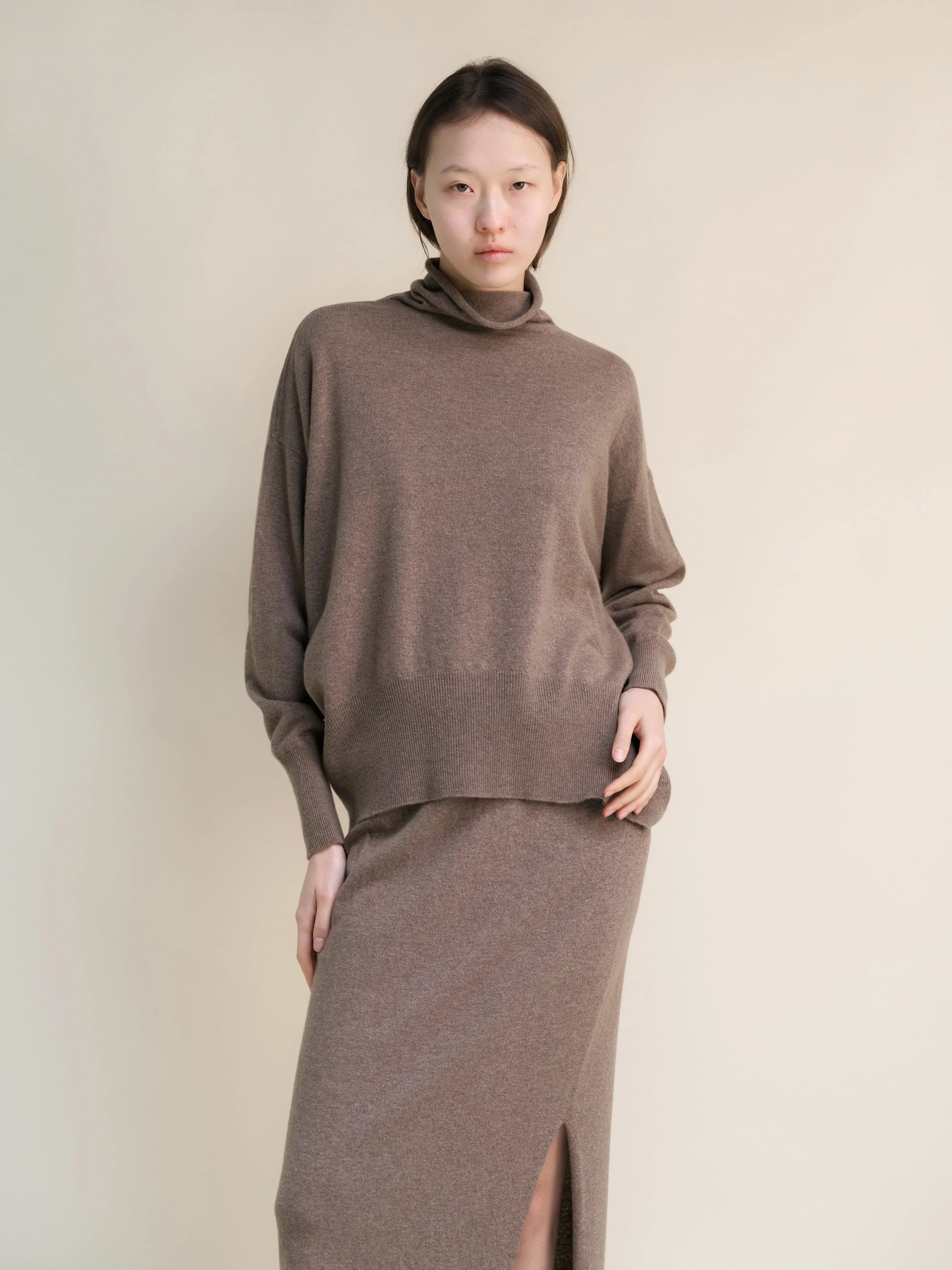 Maglione a collo alto Cashmere Mix (3D-Knit) - Nibe Clothing