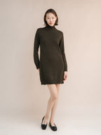 Abito midi a collo alto in misto cashmere