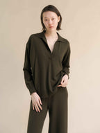 Cashmere Mix Polo Knit