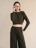 Cashmere Mix Cropped Cardigan (3D-Knit)