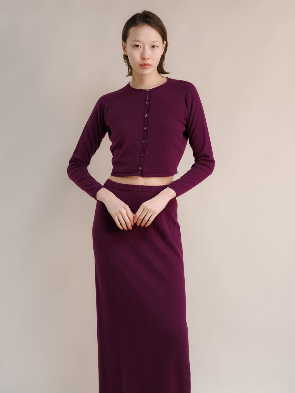 Cardigan corto in misto cashmere (3D-Knit)