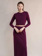 Cardigan corto in misto cashmere (3D-Knit)