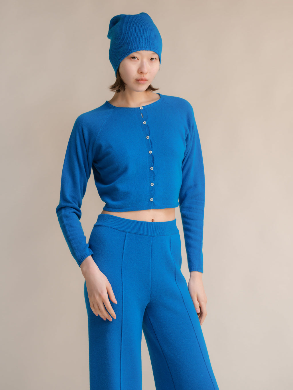 Cardigan corto in misto cashmere (3D-Knit)