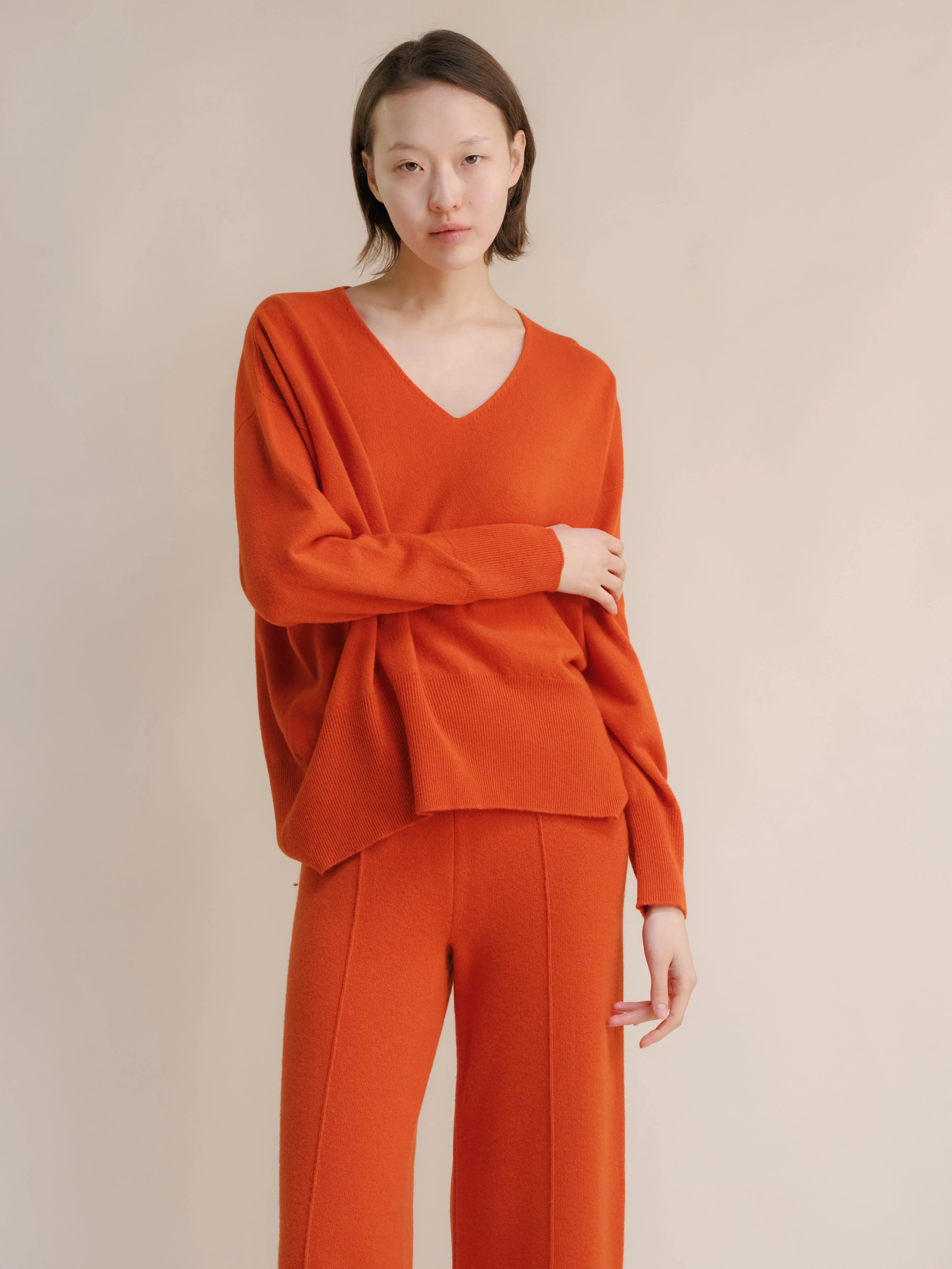 Maglione Cashmere Mix Maxi V-Neck - Nibe Clothing