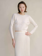 Cashmere Mix Cropped Cardigan (3D-Knit)