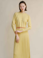 Cashmere Mix Cropped Cardigan (3D-Knit)