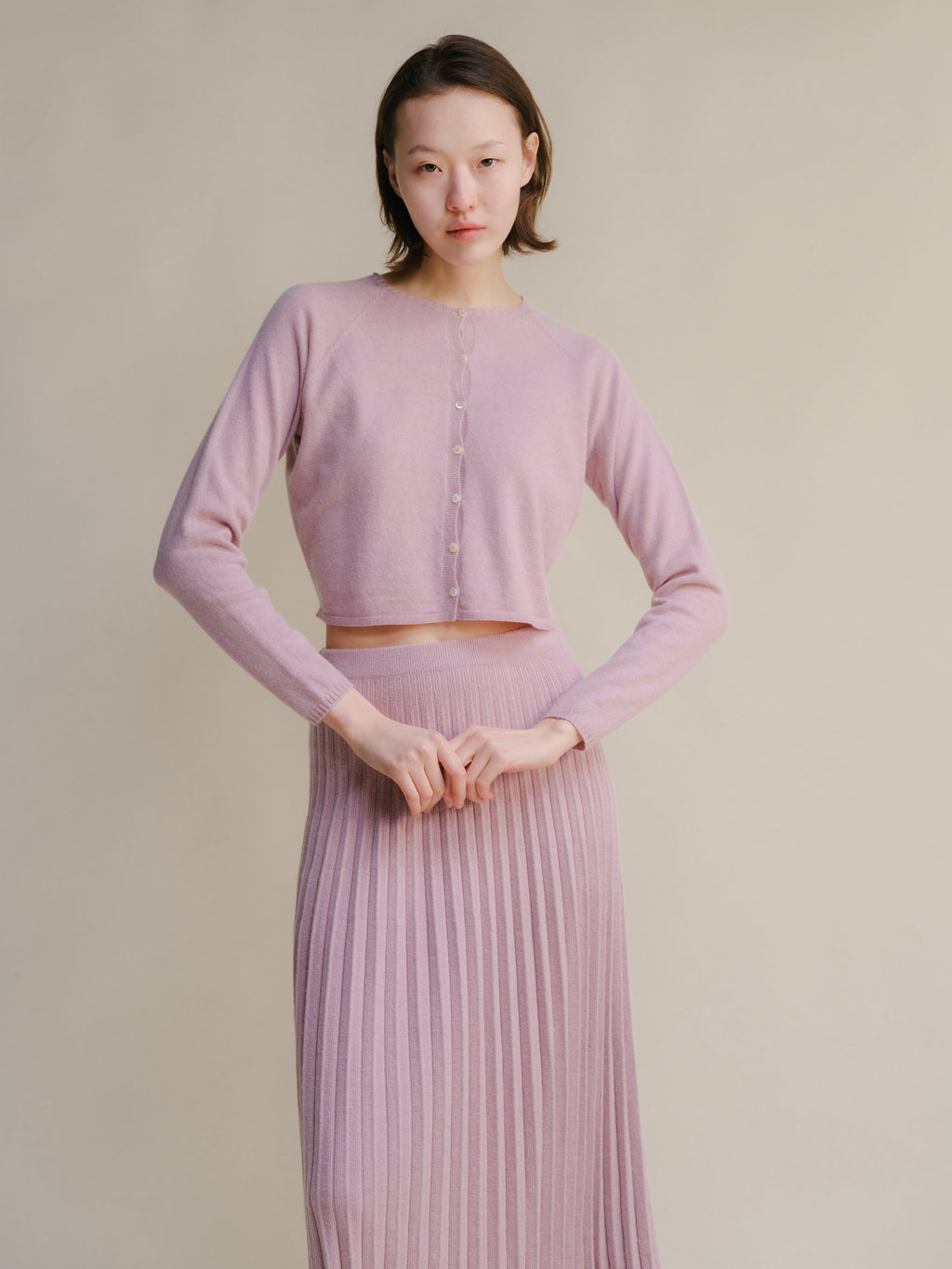 Cardigan corto in misto cashmere (3D-Knit)