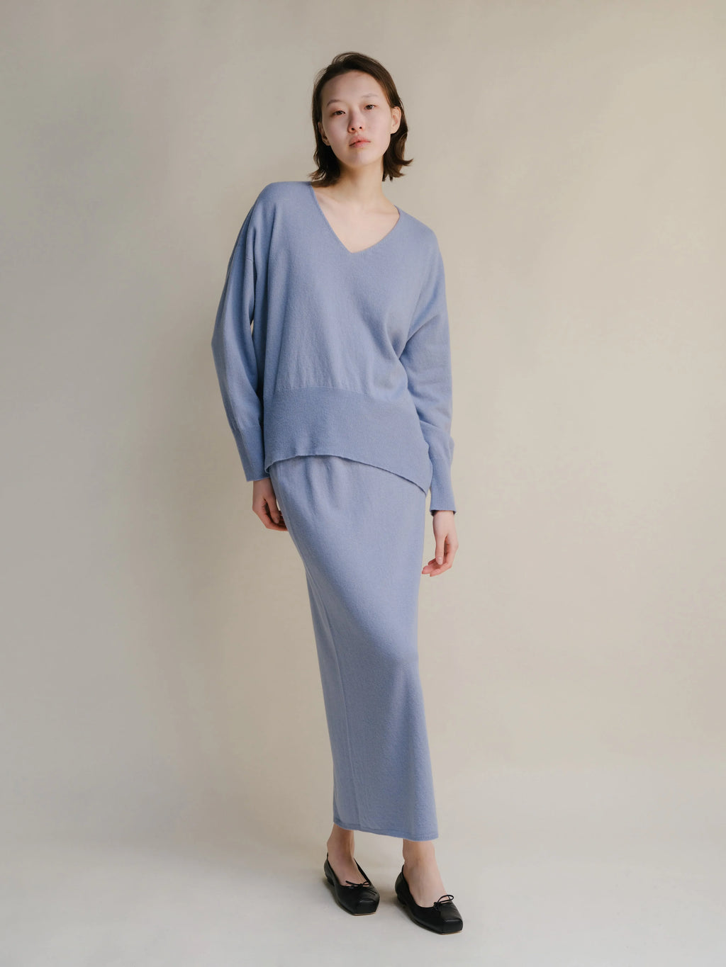 Maglione Cashmere Mix Maxi V-Neck - Nibe Clothing