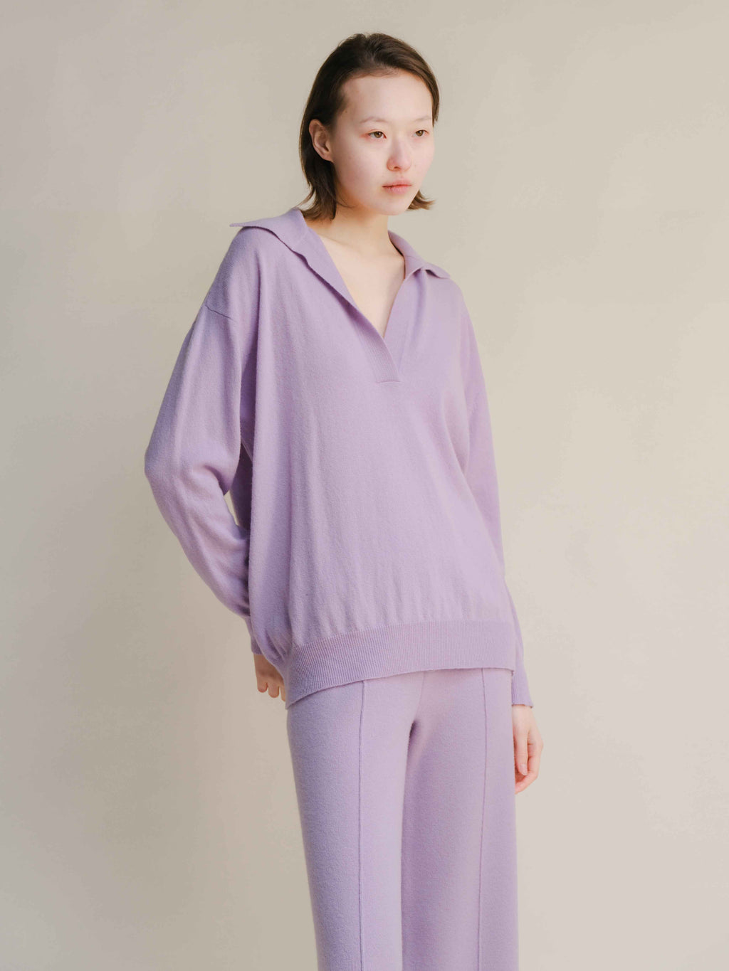 Cashmere Mix Polo Knit