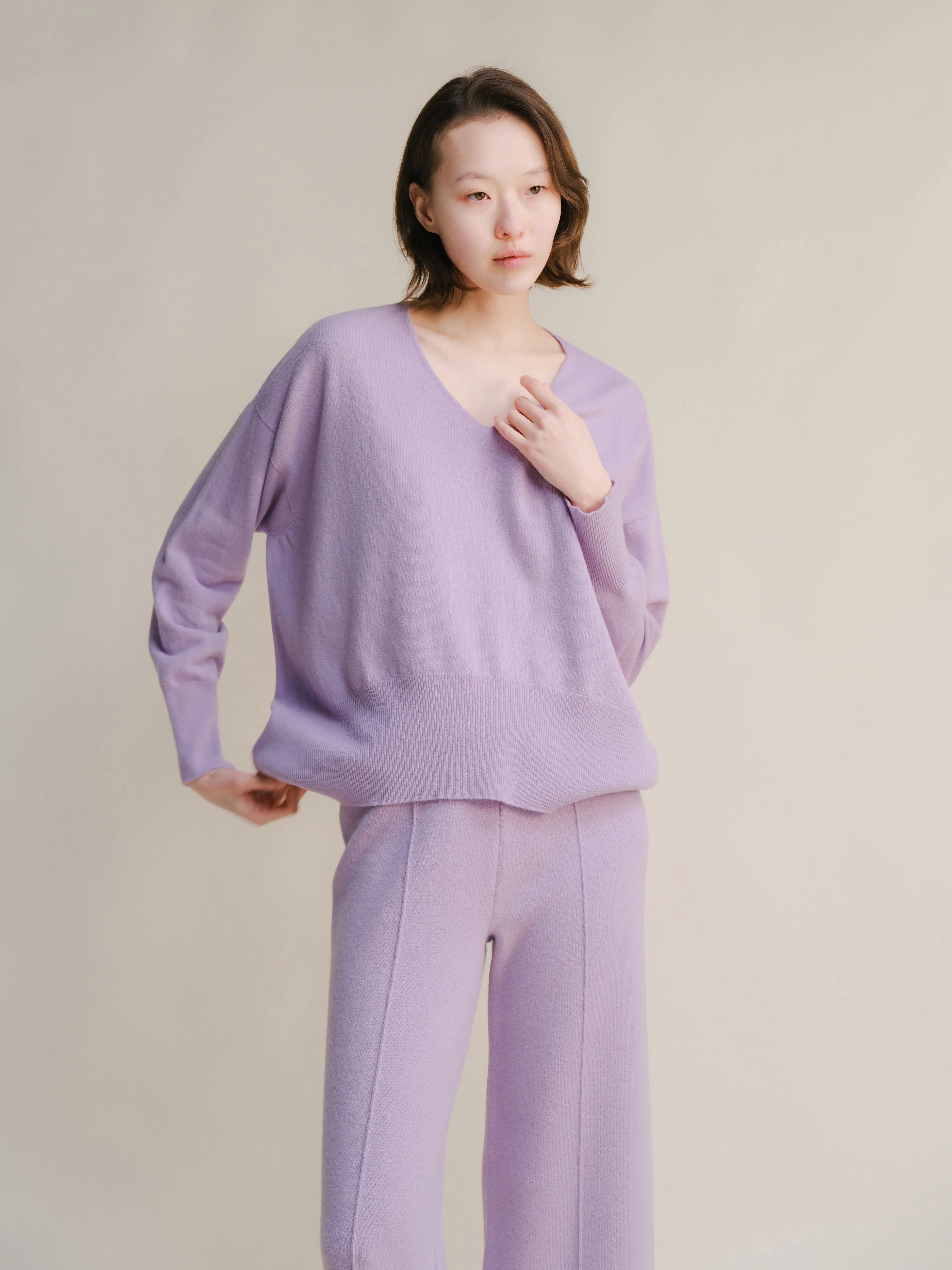 Maglione Cashmere Mix Maxi V-Neck - Nibe Clothing