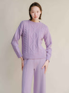 Cashmere Mix Cable Knit Sweater