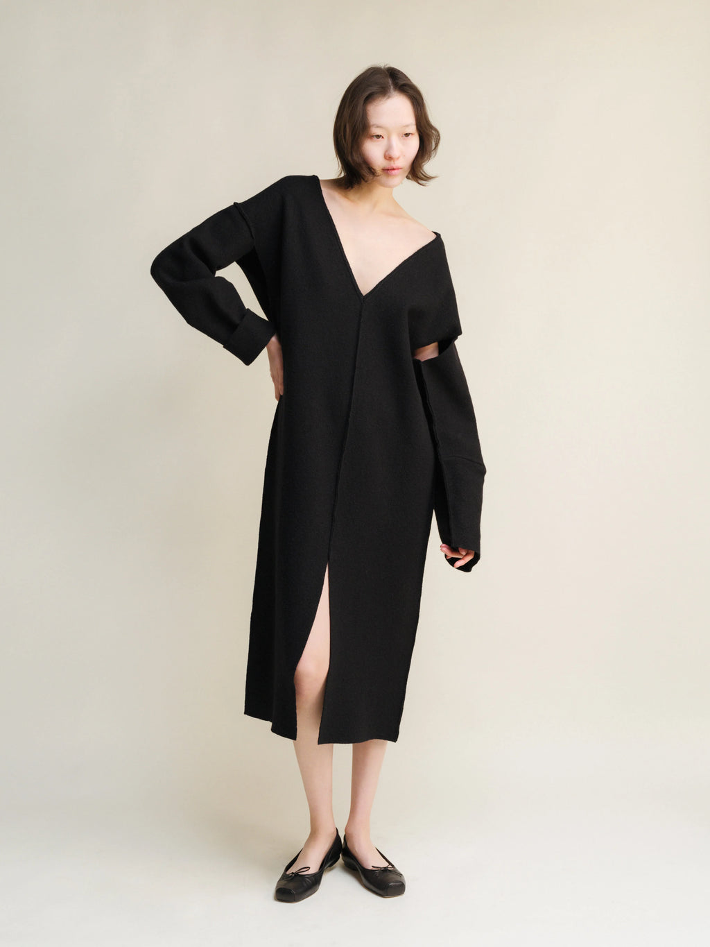 Abito Boiled Wool V-Neck - Nibe Clothing