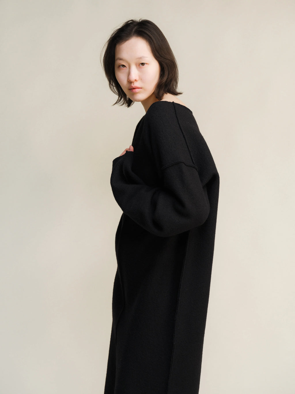 Abito Boiled Wool V-Neck - Nibe Clothing