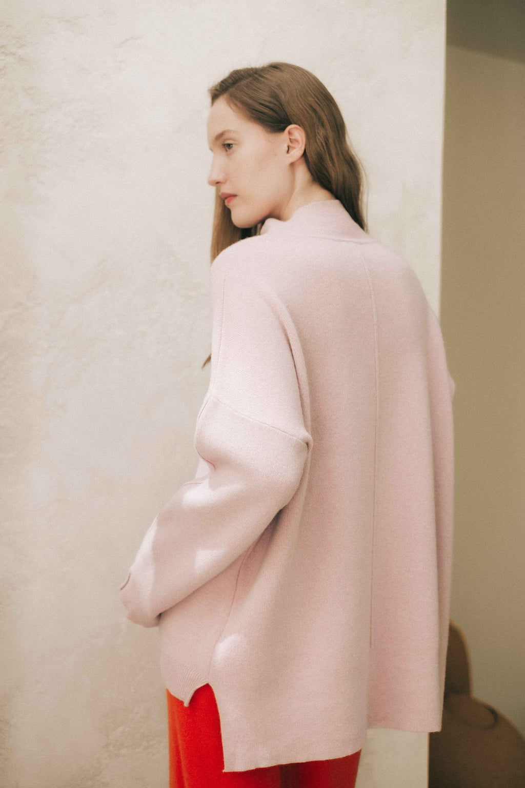 Cashmere Mix Solid Maxi Turtleneck Sweater