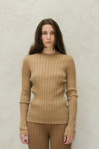 Extra Fine Merino Wool Ribbed Crew Neck (3D-Knit)