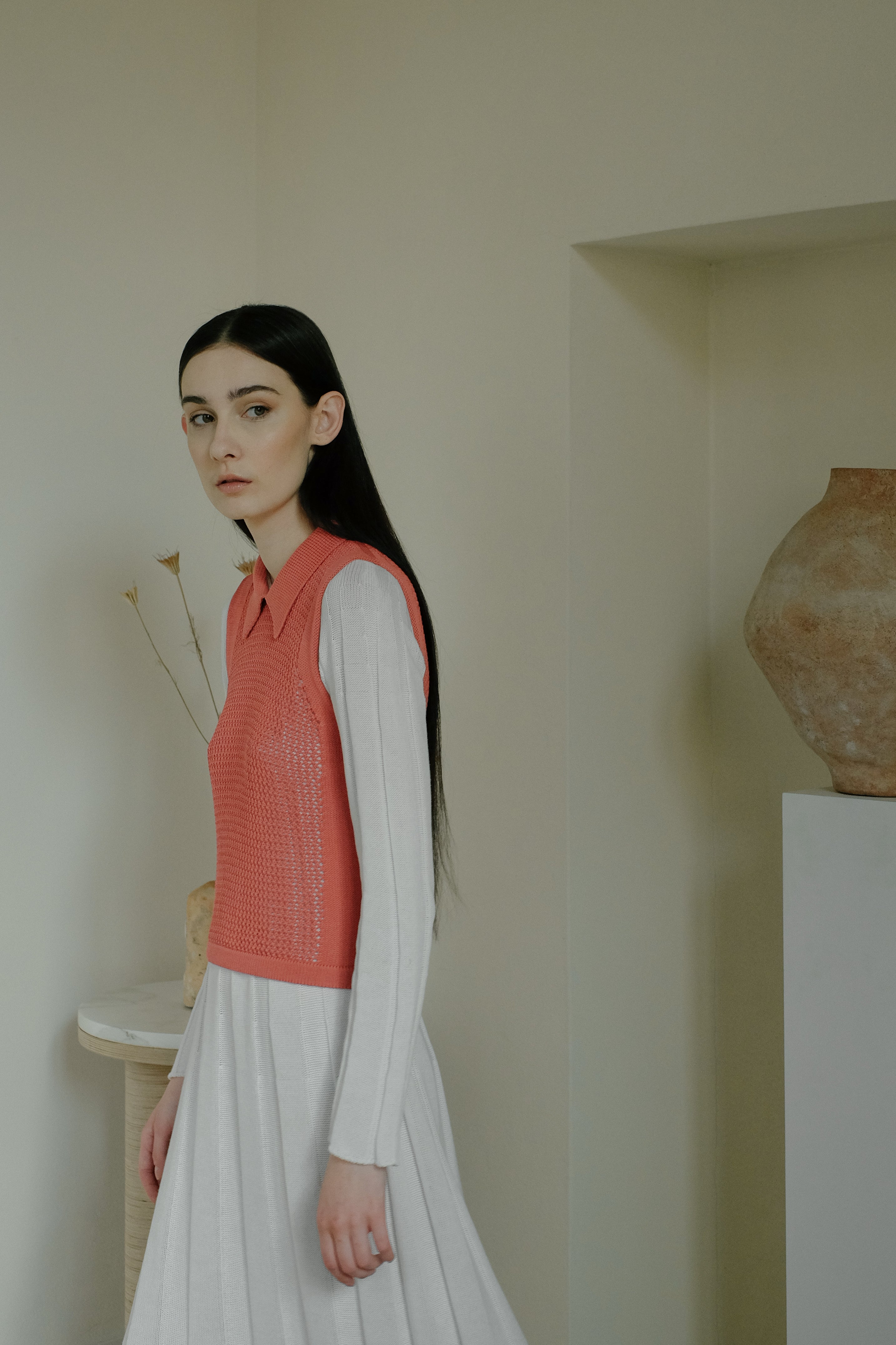 Fine Cotton Crochet Tank Polo