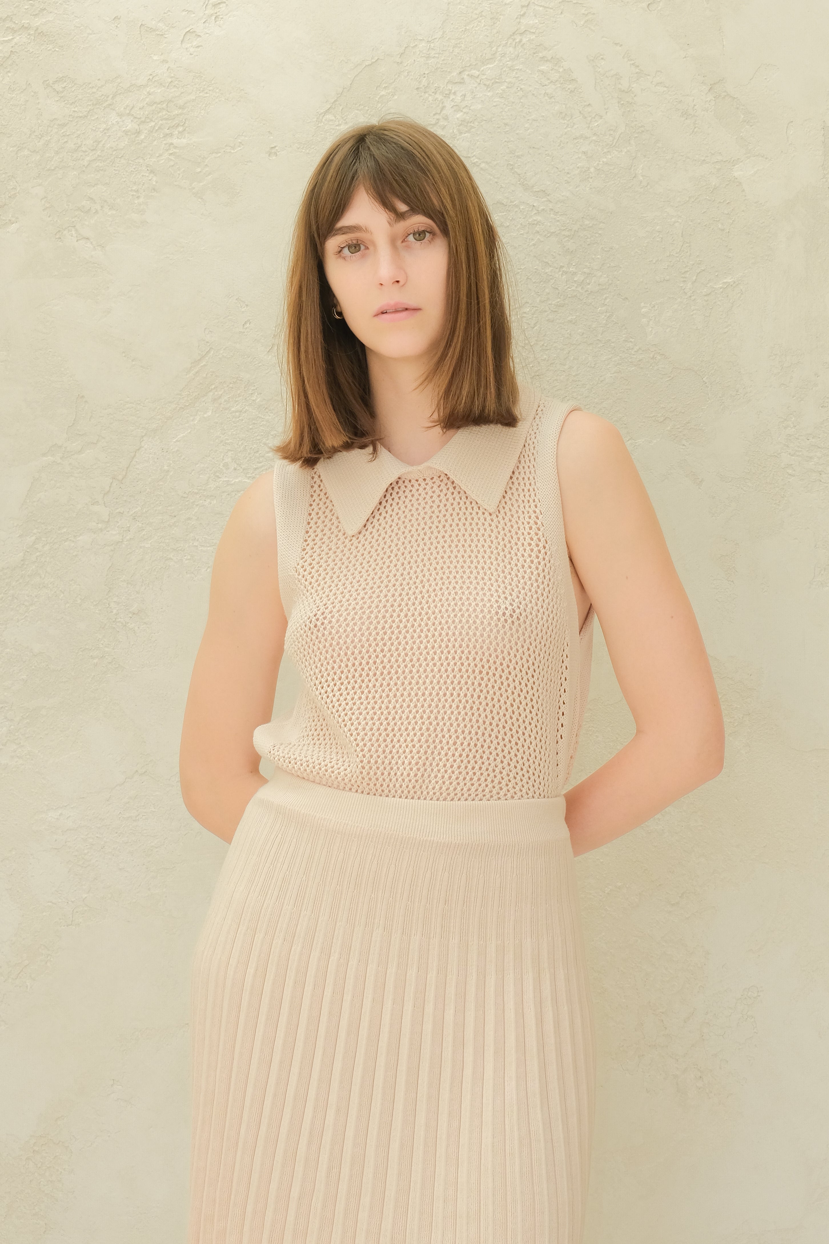 Fine Cotton Crochet Tank Polo