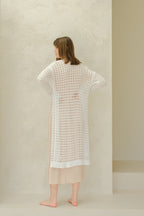 Fine Cotton Crochet Maxi Cardigan