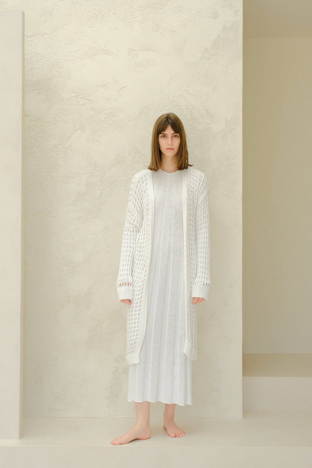 Fine Cotton Crochet Maxi Cardigan