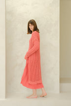 Fine Cotton Crochet Maxi Cardigan