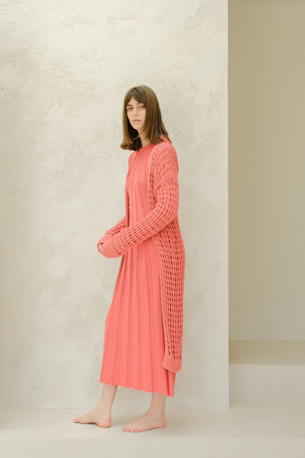 Fine Cotton Crochet Maxi Cardigan